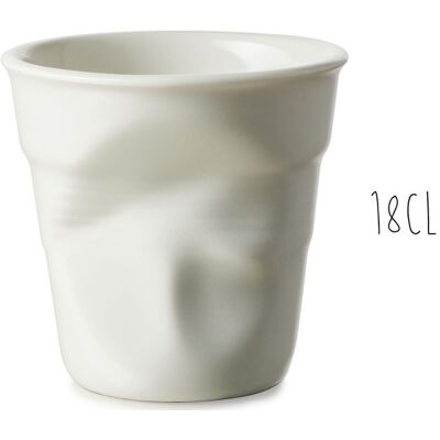 Tasse revol cappuccino froissé 18cl en porcelaine blanc coquille - Publicité Tasse revol cappuccino froissé 18cl en porcelaine blanc coquille - Publicité
