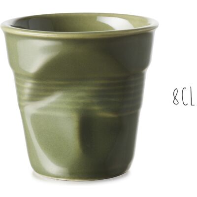 Tasse revol espresso froissé 8cl en porcelaine vert garrigue - Publicité Tasse revol espresso froissé 8cl en porcelaine vert garrigue - Publicité