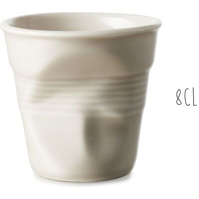 Tasse revol espresso froissé 8cl en porcelaine gris galet - Publicité Tasse revol espresso froissé 8cl en porcelaine gris galet - Publicité