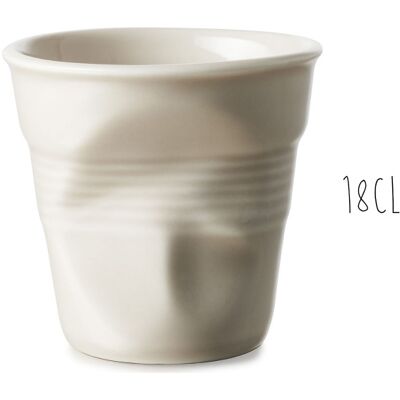 Tasse revol cappuccino froissé 18cl en porcelaine gris galet - Publicité Tasse revol cappuccino froissé 18cl en porcelaine gris galet - Publicité