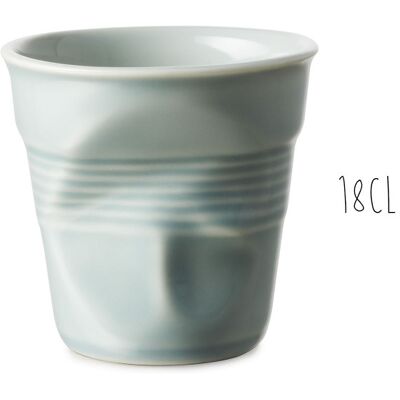 Tasse revol cappuccino froissé 18cl en porcelaine bleu mistral - Publicité Tasse revol cappuccino froissé 18cl en porcelaine bleu mistral - Publicité