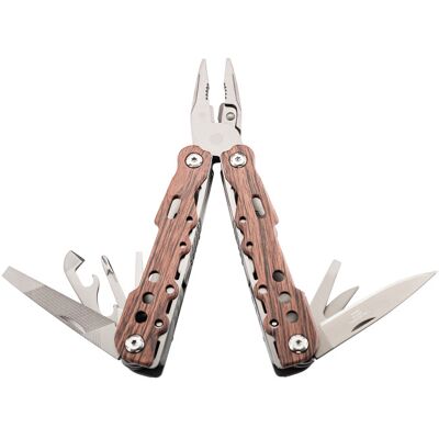 Pince multifonction herbertz 106800 8 pièces inox revêtement titane manche façon bois + étui nylon - Publicité Pince multifonction herbertz 106800 8 pièces inox revêtement titane manche façon bois + étui nylon - Publicité