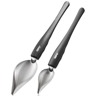 Set de 2 cuillères à décorer gefu kulinari en acier inoxydable - Publicité Set de 2 cuillères à décorer gefu kulinari en acier inoxydable - Publicité