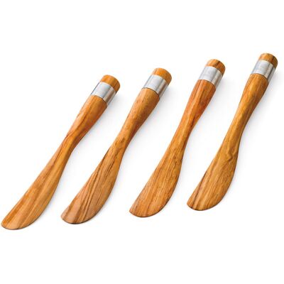 Berard Set de 4 tartineurs bérard acero fait main en olivier 17cm - Publicité Berard Set de 4 tartineurs bérard acero fait main en olivier 17cm - Publicité