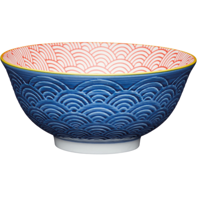 Kitchen Craft Bol en grès émaillé kitchencraft motif arc bleu et rouge - Publicité Kitchen Craft Bol en grès émaillé kitchencraft motif arc bleu et rouge - Publicité