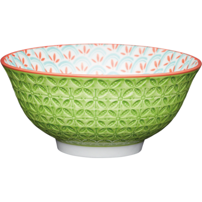 Kitchen Craft Bol en grès émaillé kitchencraft motif géométrique vert - Publicité Kitchen Craft Bol en grès émaillé kitchencraft motif géométrique vert - Publicité