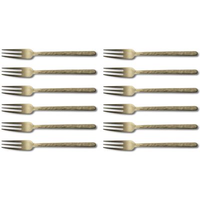 Set de 12 fourchettes de table culter kodai 3 dents xl 19,5cm Vintage Gold - Publicité Set de 12 fourchettes de table culter kodai 3 dents xl 19,5cm Vintage Gold - Publicité
