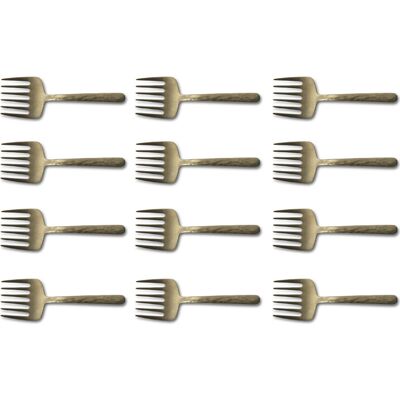 Set de 12 fourchettes râteau culter kodai 11,3cm Vintage Gold - Publicité Set de 12 fourchettes râteau culter kodai 11,3cm Vintage Gold - Publicité