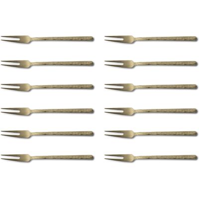 Set de 12 fourchettes de table culter kodai 2 dents 17,9cm Vintage Gold - Publicité Set de 12 fourchettes de table culter kodai 2 dents 17,9cm Vintage Gold - Publicité
