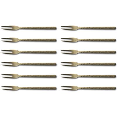 Set de 12 fourchettes à dessert culter kodai 13,8cm Vintage Gold - Publicité Set de 12 fourchettes à dessert culter kodai 13,8cm Vintage Gold - Publicité