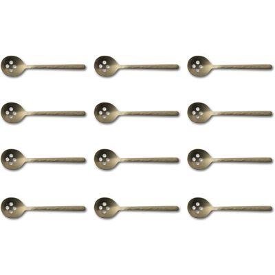 Set de 12 cuillères à moka culter kodai 9,8cm Vintage Gold - Publicité Set de 12 cuillères à moka culter kodai 9,8cm Vintage Gold - Publicité