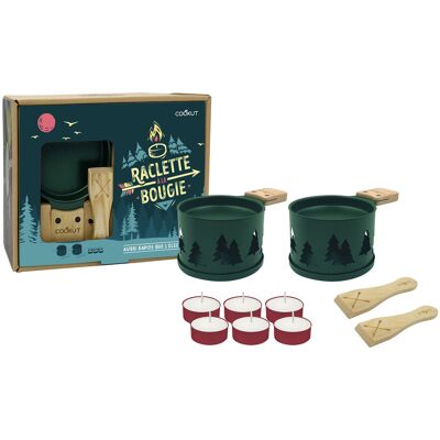 Service à raclette à la bougie cookut lumi édition limitée services poêlons et spatules pour 2 Sapin - Vert - Publicité Service à raclette à la bougie cookut lumi édition limitée services poêlons et spatules pour 2 Sapin - Vert - Publicité