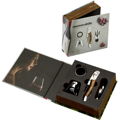 Coffret cadeau sommelier legnoart memorabile 4 accessoires - Publicité Coffret cadeau sommelier legnoart memorabile 4 accessoires - Publicité