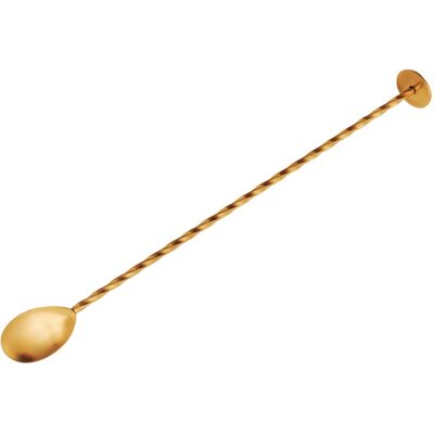 Cuillère à cocktail point virgule 26,5cm en inox doré - Publicité Cuillère à cocktail point virgule 26,5cm en inox doré - Publicité