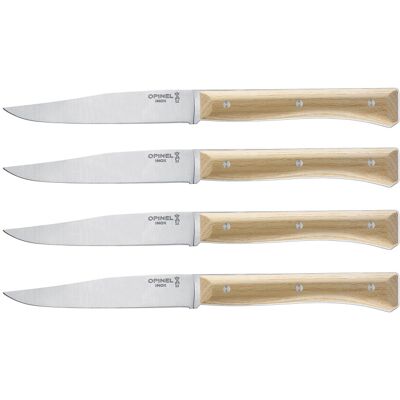 Coffret 4 couteaux de table opinel facette manche frêne lame 11cm inox lisse - Publicité Coffret 4 couteaux de table opinel facette manche frêne lame 11cm inox lisse - Publicité