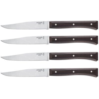 Coffret 4 couteaux de table opinel facette manche frêne sombre lame 11cm inox lisse - Publicité Coffret 4 couteaux de table opinel facette manche frêne sombre lame 11cm inox lisse - Publicité