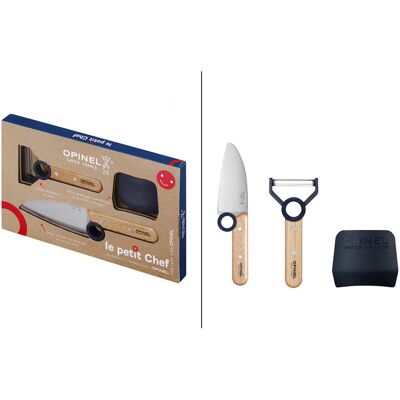 Coffret opinel le petit chef couteau + éplucheur + protège-doigts - bleu - Publicité Coffret opinel le petit chef couteau + éplucheur + protège-doigts - bleu - Publicité