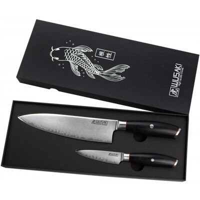 Coffret 2 couteaux wusaki fujiko black 10cr chef + office - Publicité Coffret 2 couteaux wusaki fujiko black 10cr chef + office - Publicité