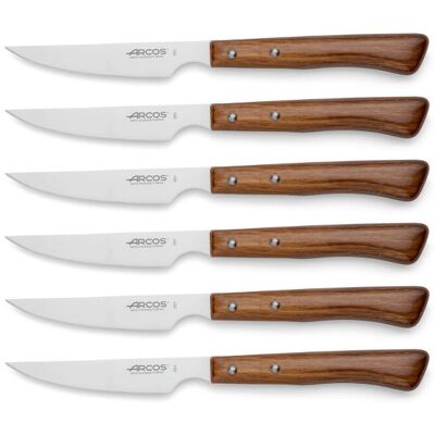 Coffret de 6 couteaux à steak/pizza arcos forgé lame lisse 11cm - Publicité Coffret de 6 couteaux à steak/pizza arcos forgé lame lisse 11cm - Publicité