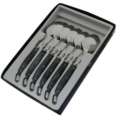 Ensemble de cuillères à soupe Laguiole Pradel Excellence - Acier inoxydable marbré gris - 6 pièces - Publicité Ensemble de cuillères à soupe Laguiole Pradel Excellence - Acier inoxydable marbré gris - 6 pièces - Publicité
