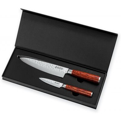 Coffret 2 couteaux wusaki pakka x50 pakkawood chef + office - Publicité Coffret 2 couteaux wusaki pakka x50 pakkawood chef + office - Publicité