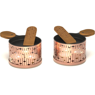 Service à raclette à la bougie cookut lumi les plus brillantes poêlons + spatules pour 2 - cuivre - Publicité Service à raclette à la bougie cookut lumi les plus brillantes poêlons + spatules pour 2 - cuivre - Publicité
