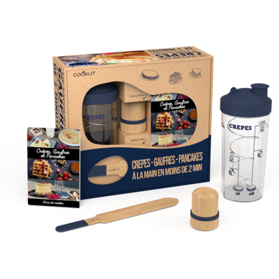Coffret cadeau cookut miam factory pour crêpes, gaufres et pancakes Bleu - Publicité Coffret cadeau cookut miam factory pour crêpes, gaufres et pancakes Bleu - Publicité