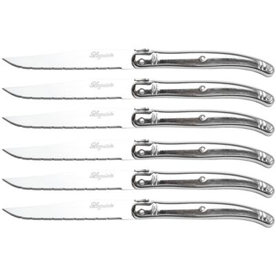 Pradel Excellence Coffret 6 couteaux de table laguiole les argentés tout en acier inoxydable - Publicité Pradel Excellence Coffret 6 couteaux de table laguiole les argentés tout en acier inoxydable - Publicité