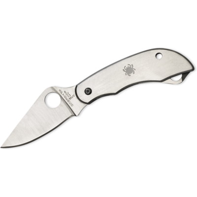 Couteau compact Spyderco C176Ps - Lisse & Dentelé - Argent - Publicité Couteau compact Spyderco C176Ps - Lisse & Dentelé - Argent - Publicité