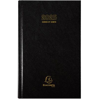 Agenda jounalier 2026 Exacompta - Noir - 13,5 x 21 cm - Carré Euro-cents - Publicité Agenda jounalier 2026 Exacompta - Noir - 13,5 x 21 cm - Carré Euro-cents - Publicité