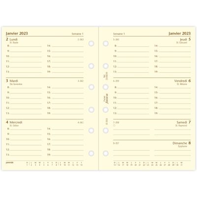Recharge agenda civil semaine/2 pages 2023 - 8,1 x 12 cm - Filofax - Crème - Publicité Recharge agenda civil semaine/2 pages 2023 - 8,1 x 12 cm - Filofax - Crème - Publicité