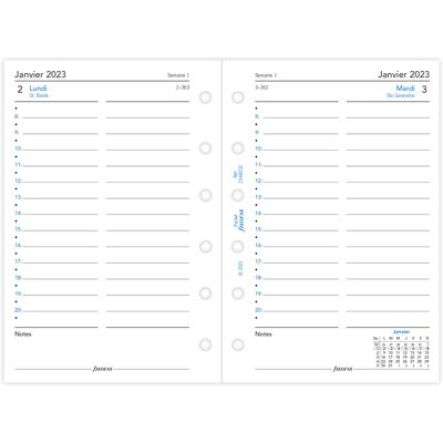 Recharge agenda civil 1 jour/page 2023 - 8,1 x 12 cm - Filofax - Blanc - Publicité Recharge agenda civil 1 jour/page 2023 - 8,1 x 12 cm - Filofax - Blanc - Publicité