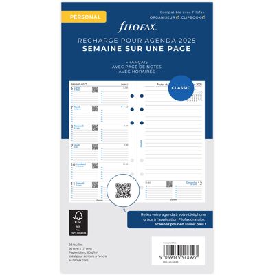 Filofax Recharge agenda semainier 2026 Letts of London - Personal 9,5 x 17,1 cm - Publicité Filofax Recharge agenda semainier 2026 Letts of London - Personal 9,5 x 17,1 cm - Publicité