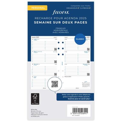 Filofax Recharge agenda semainier 2026 Letts of London - Personal horizontal 9,5 x 17,1 cm - Publicité Filofax Recharge agenda semainier 2026 Letts of London - Personal horizontal 9,5 x 17,1 cm - Publicité