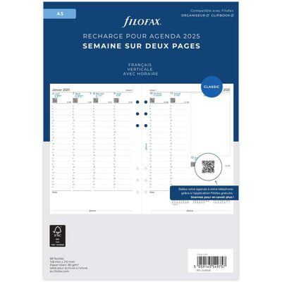 Filofax Recharge agenda semainier 2026 Letts of London - A5 14,8 x 21 cm - Publicité Filofax Recharge agenda semainier 2026 Letts of London - A5 14,8 x 21 cm - Publicité