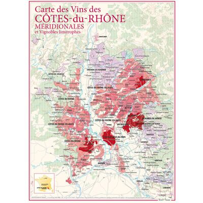 - PAS DE MARQUE - Carte des vins des Côtes-du-Rhone Méridionales et vignobles limitrophes - Publicité - PAS DE MARQUE - Carte des vins des Côtes-du-Rhone Méridionales et vignobles limitrophes - Publicité