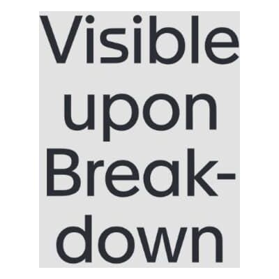 ART Visible upon breakdown - Publicité ART Visible upon breakdown - Publicité