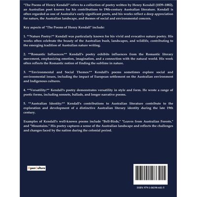 The Poems of Henry Kendall - Publicité The Poems of Henry Kendall - Publicité