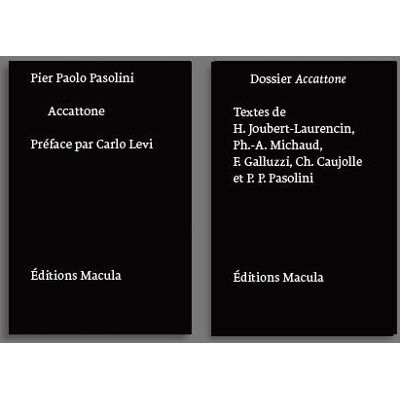 ART Accattone de Pier Paolo Pasolini - scénario et dossier, 2 volumes - Publicité ART Accattone de Pier Paolo Pasolini - scénario et dossier, 2 volumes - Publicité