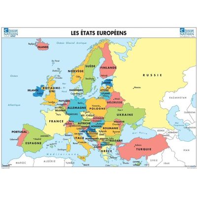 Carte L'Europe : Relief/Etats - Publicité Carte L'Europe : Relief/Etats - Publicité