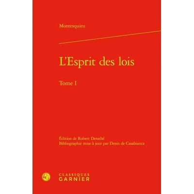 L'Esprit des lois Tome 1 - Publicité L'Esprit des lois Tome 1 - Publicité