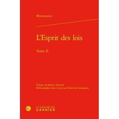 L'Esprit des lois Tome 2 - Publicité L'Esprit des lois Tome 2 - Publicité