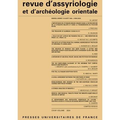 REVUE D'ASSYRIOLOGIE ET D'ARCHEOLOGIE ORIENTALE n.118 (édition 2024) - Publicité REVUE D'ASSYRIOLOGIE ET D'ARCHEOLOGIE ORIENTALE n.118 (édition 2024) - Publicité
