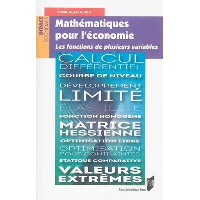 Mathématiques pour l'économie - les fonctions de plusieurs variables - Publicité Mathématiques pour l'économie - les fonctions de plusieurs variables - Publicité