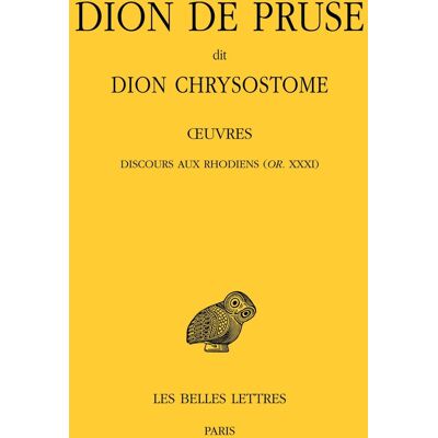 Antique Oeuvres. Discours aux Rhodiens (Or. XXXI) - Publicité Antique Oeuvres. Discours aux Rhodiens (Or. XXXI) - Publicité