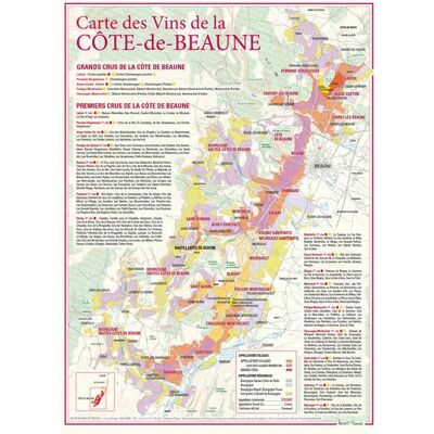 - PAS DE MARQUE - Carte des vins de la Côte-de-Beaune - Publicité - PAS DE MARQUE - Carte des vins de la Côte-de-Beaune - Publicité