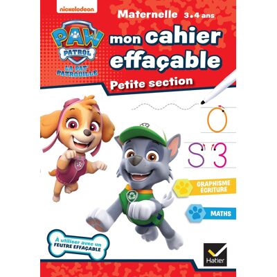 La Pat'Patrouille - mon cahier effaçable - PS - Publicité La Pat'Patrouille - mon cahier effaçable - PS - Publicité