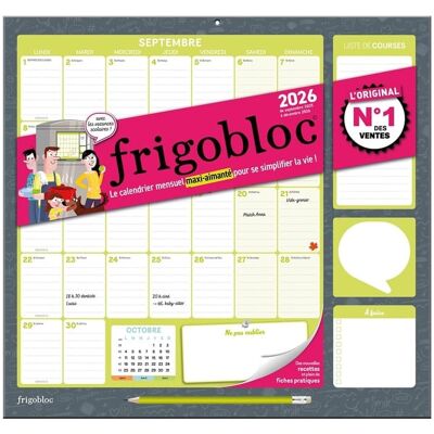 Frigobloc Mensuel : Calendrier d'organisation familiale / mois (édition 2026) - Publicité Frigobloc Mensuel : Calendrier d'organisation familiale / mois (édition 2026) - Publicité