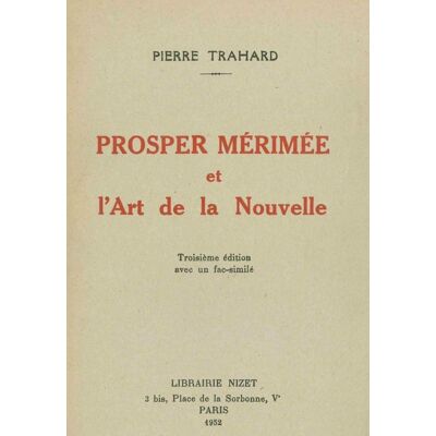Prosper Mérimée et l'Art de la Nouvelle - Publicité Prosper Mérimée et l'Art de la Nouvelle - Publicité