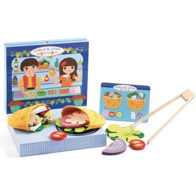 Jeu de Pita Djeco - Aliments en Bois - Jeu de Rôle pour Enfants - Publicité Jeu de Pita Djeco - Aliments en Bois - Jeu de Rôle pour Enfants - Publicité